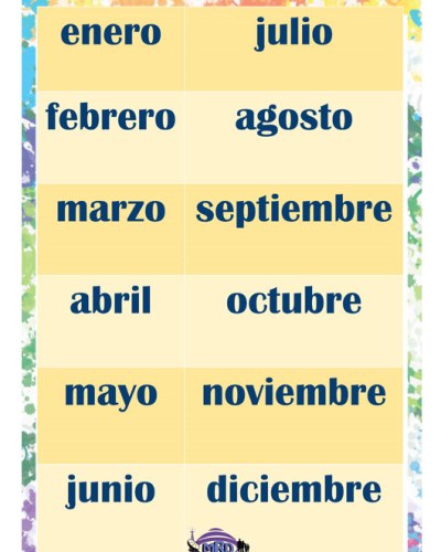 Spanish Months Of The Year